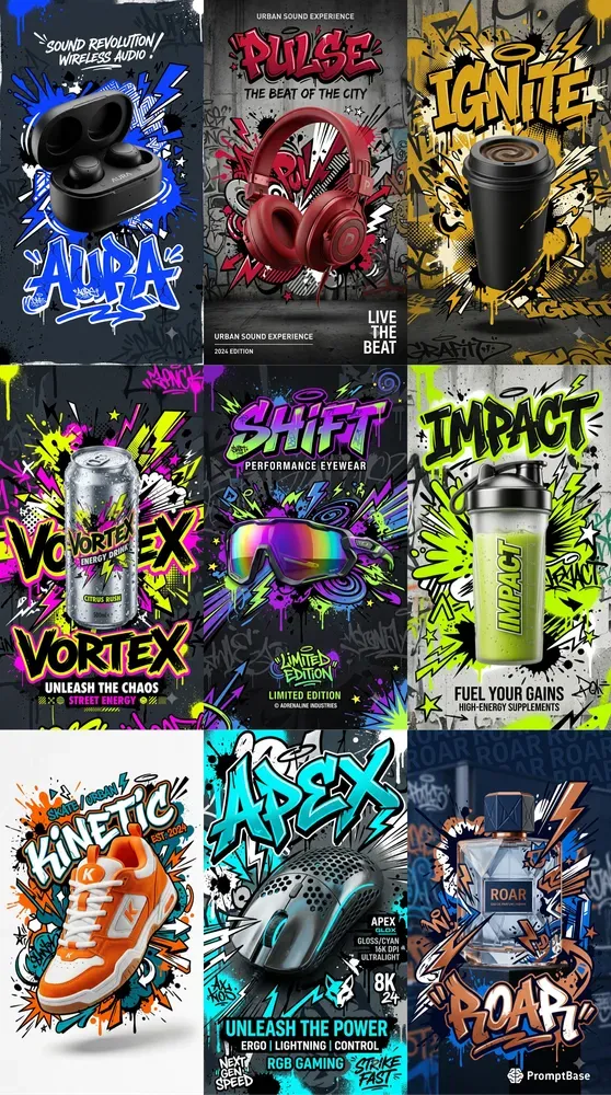 3D Street Art Splash Product Posters