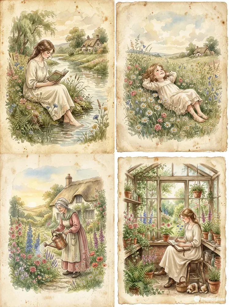 Cottagecore Storybook Vintage Journals