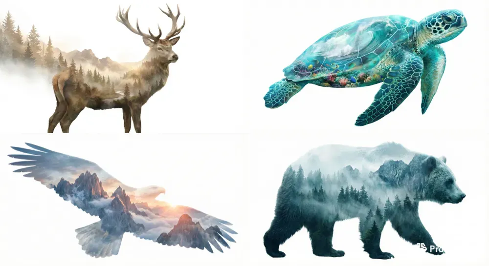 Double Exposure Nature Art