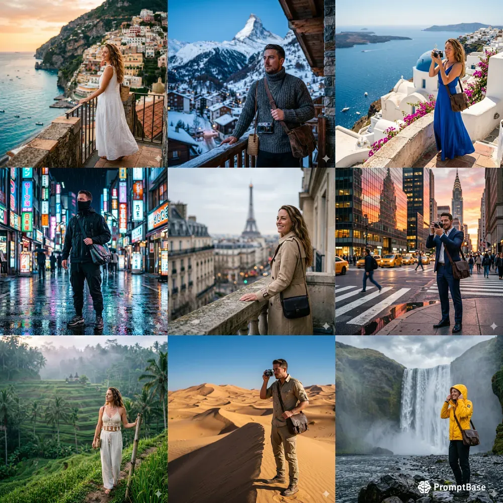 Hyperrealistic Global Travel Influencers