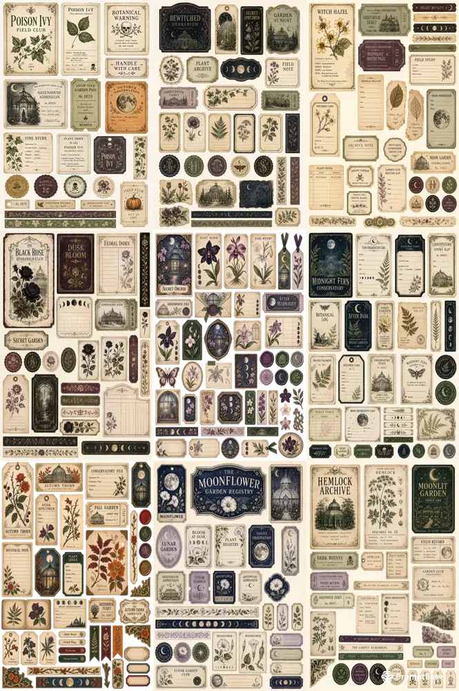 Haunted Botanical Halloween Scraps