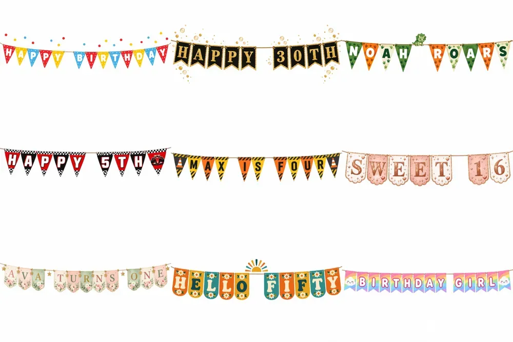 Birthday Name Bunting Banner Printables