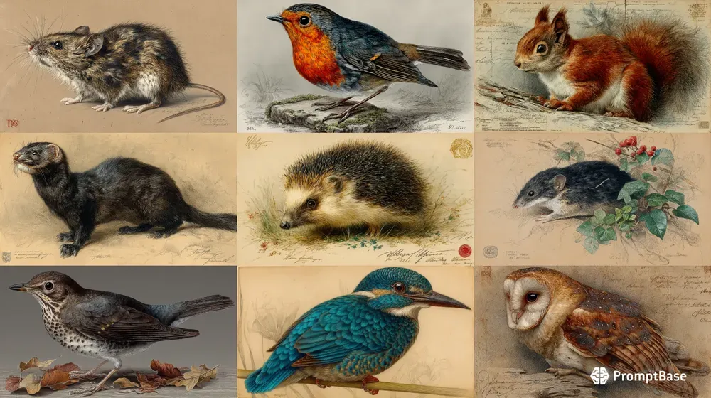 Victorian Zoologic Scientific Illustrates