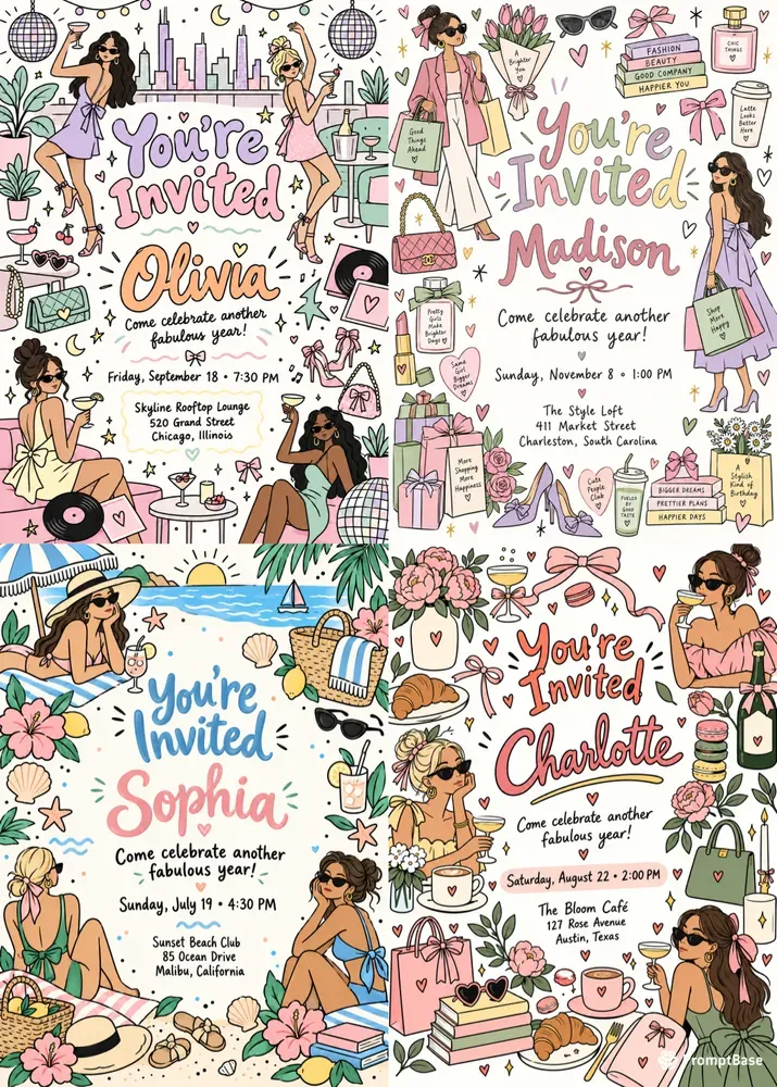 Trendy Party Invitations