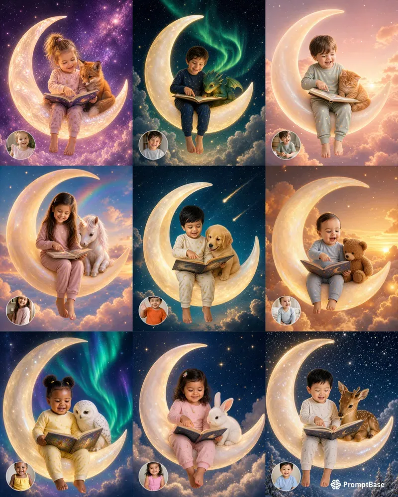 Kids Moon Storybook Photo Portraits