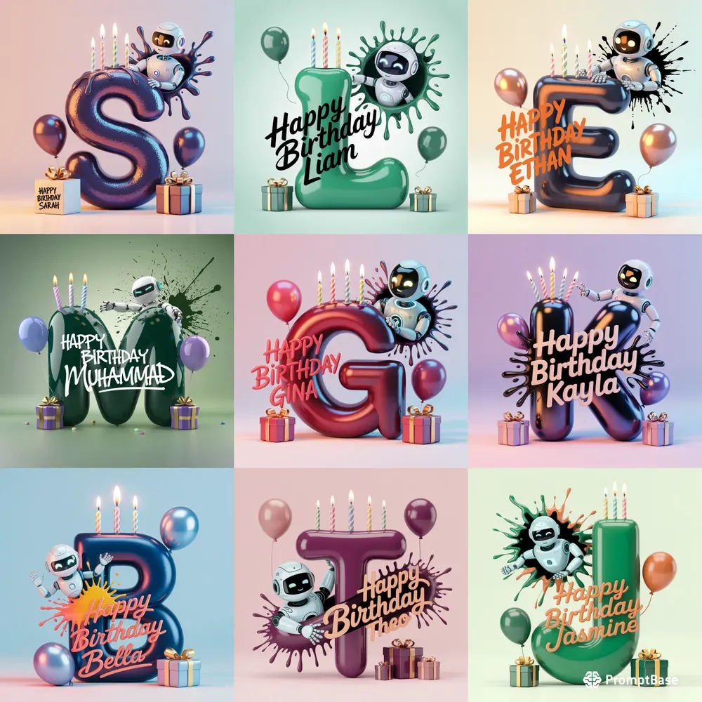 Custom Happy Birthday 3D Bot Themes