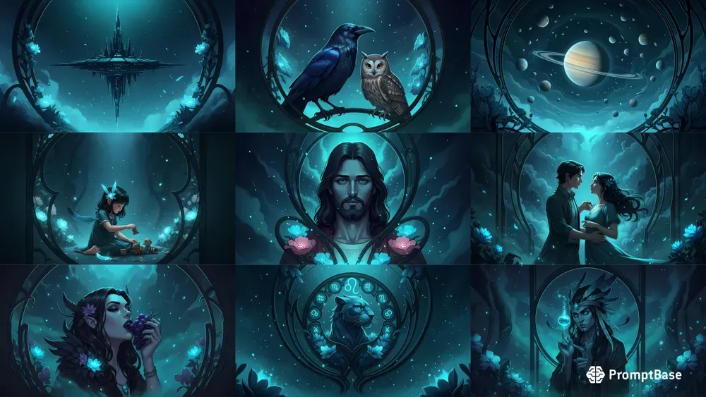 Nocturnal Enchantments Art Nouveau Style