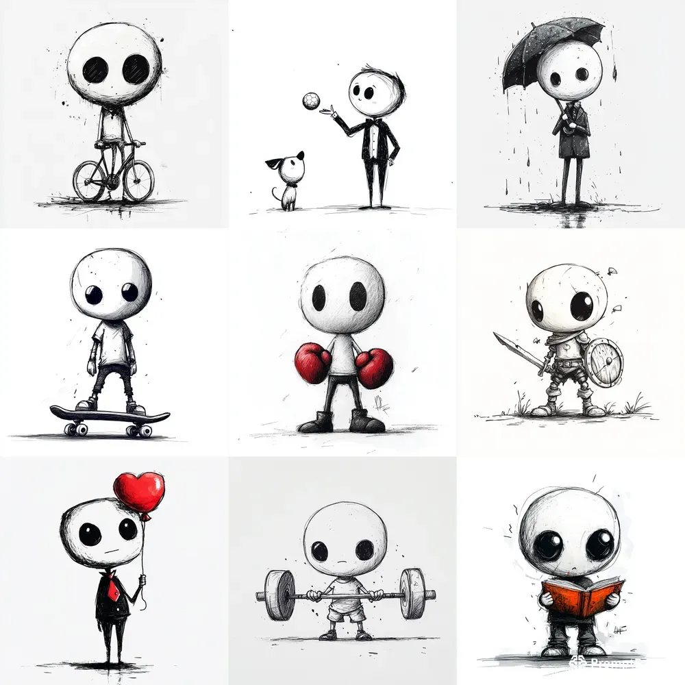 Stickman Simple Art Minimalist Figures