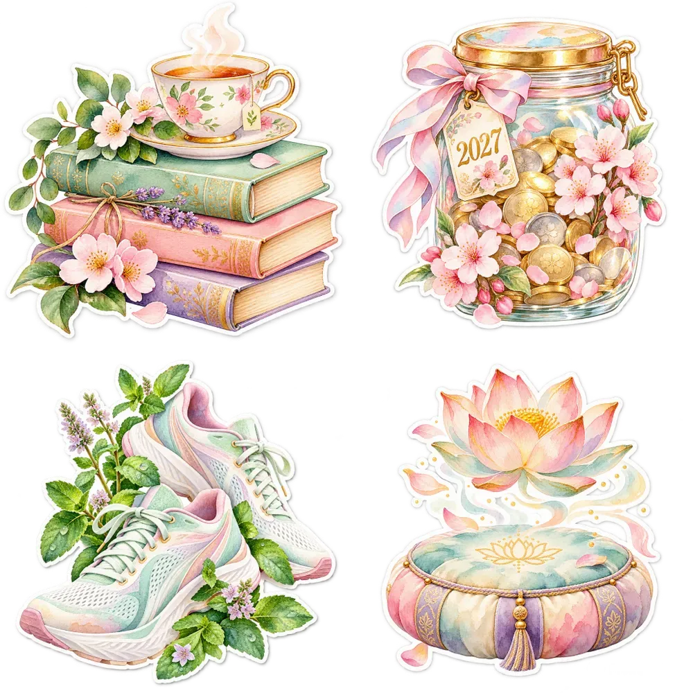 Pastel New Year Planner Stickers
