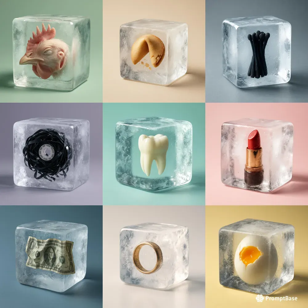 Frozen Cube Icons Icy Objects Series