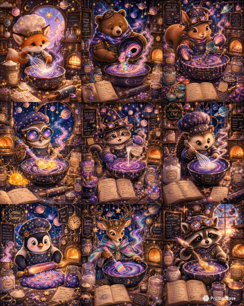 Cosmic Baker Animal Stickers