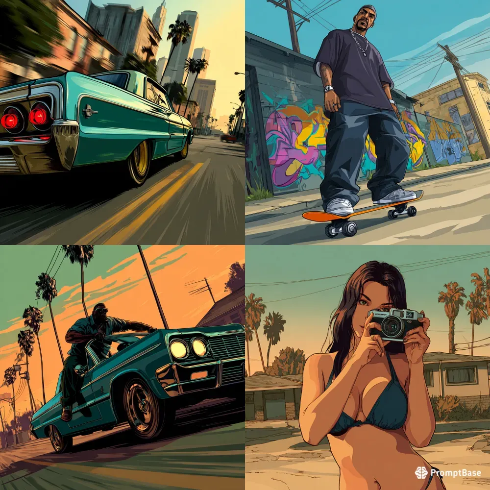San Andreas Cartoon Style Art
