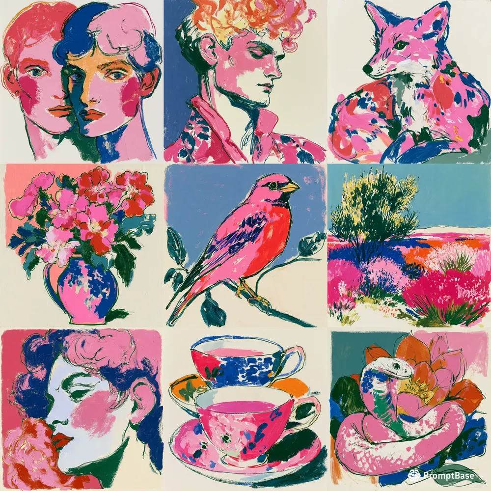 Hot Pink Fauve Art Prints