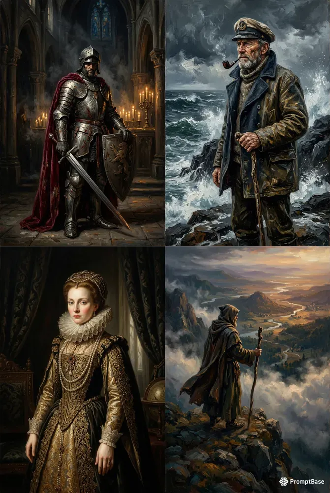 Cinematic Iconic Oil Paintings