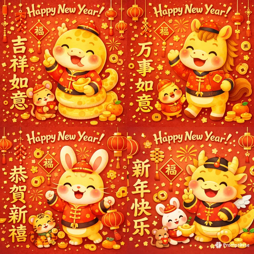 Chibi Chinese New Year Zodiacs