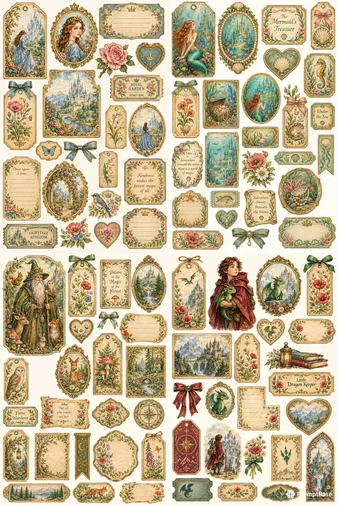 Vintage Fairytale Junk Journal Kits