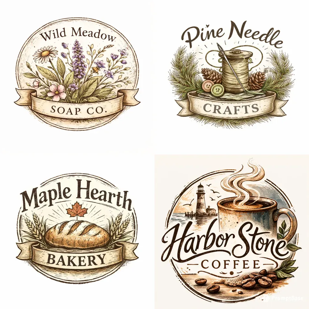 Handdrawn Artisan Logo Crafters