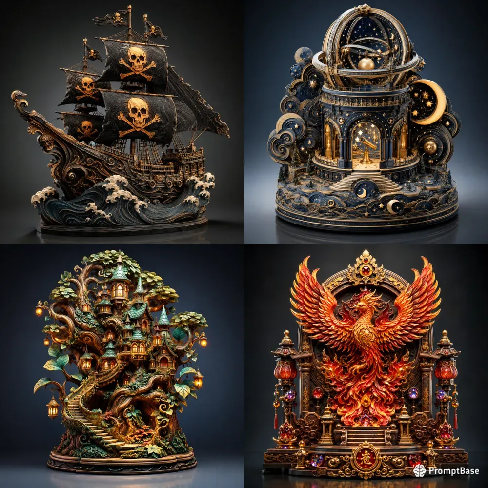 Fantasy Sculpted Ships