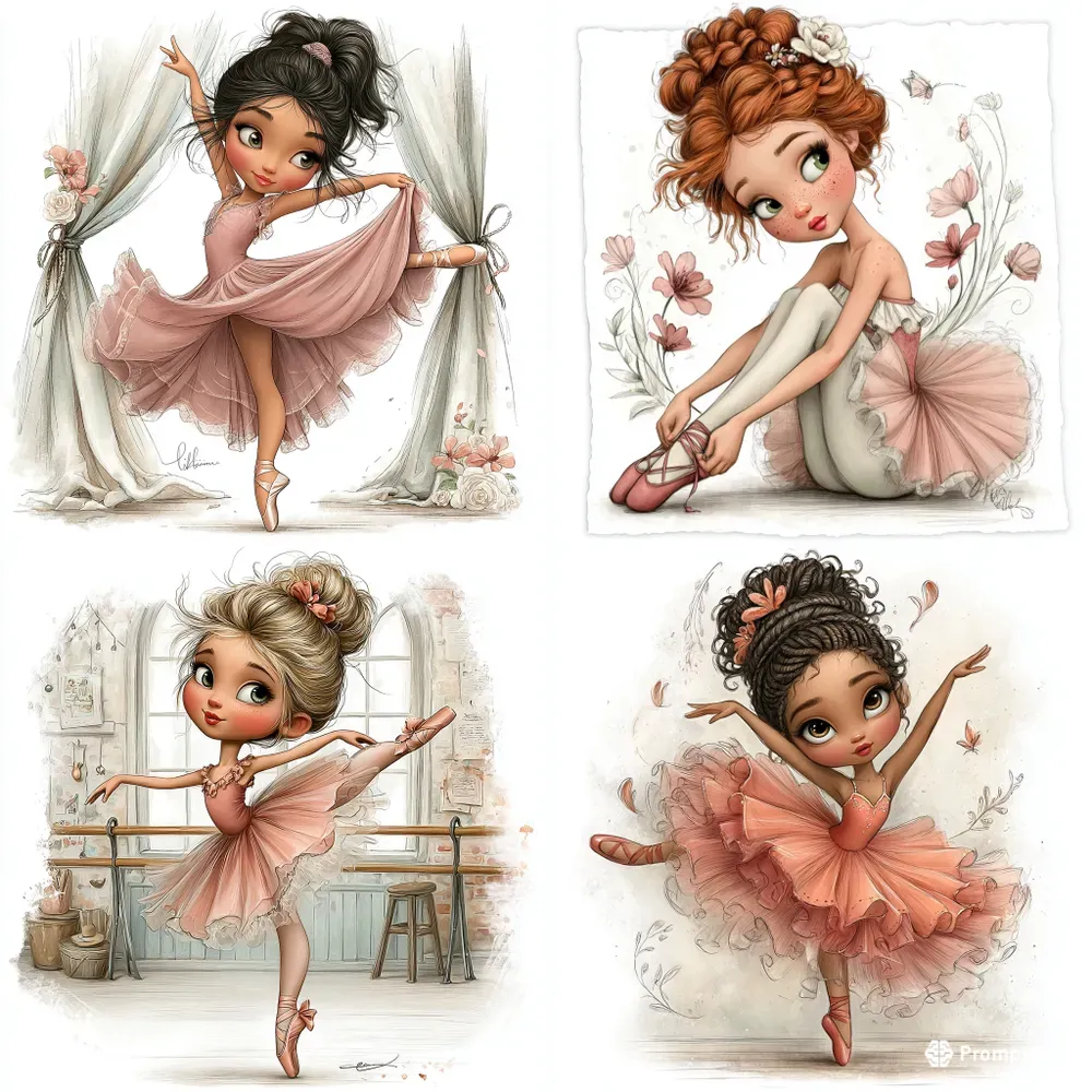 Graceful Ballerina Girl Clipart