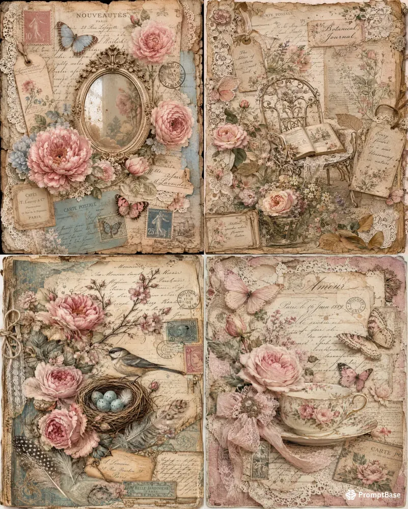 Romantic Shabby Chic Junk Journals