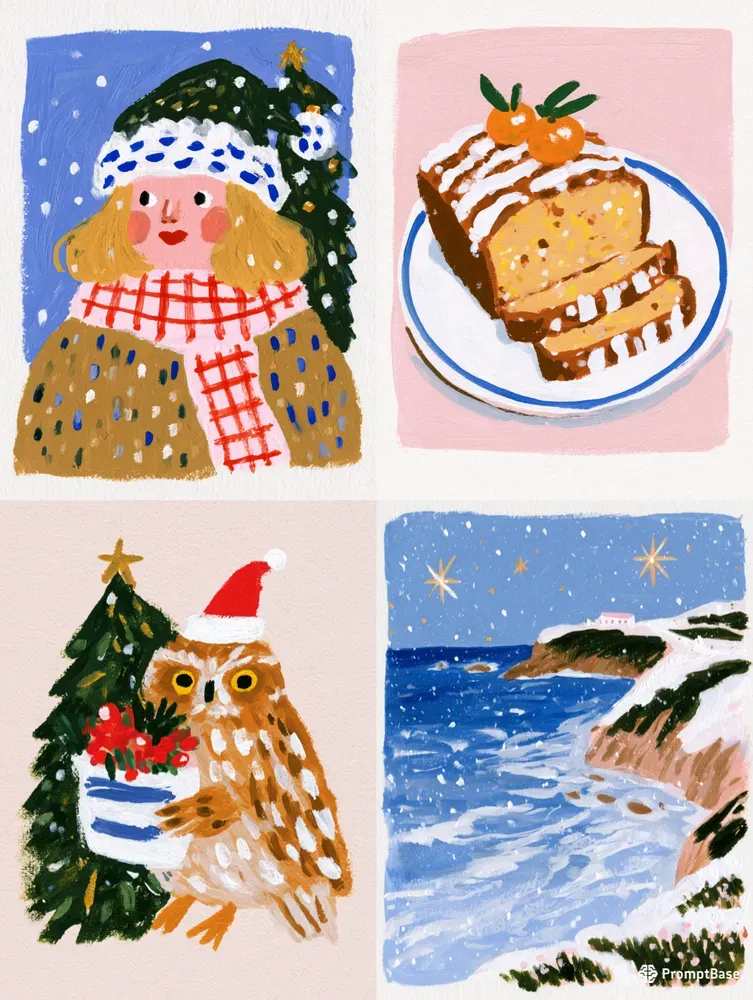 Christmas Gouache Junk Journals