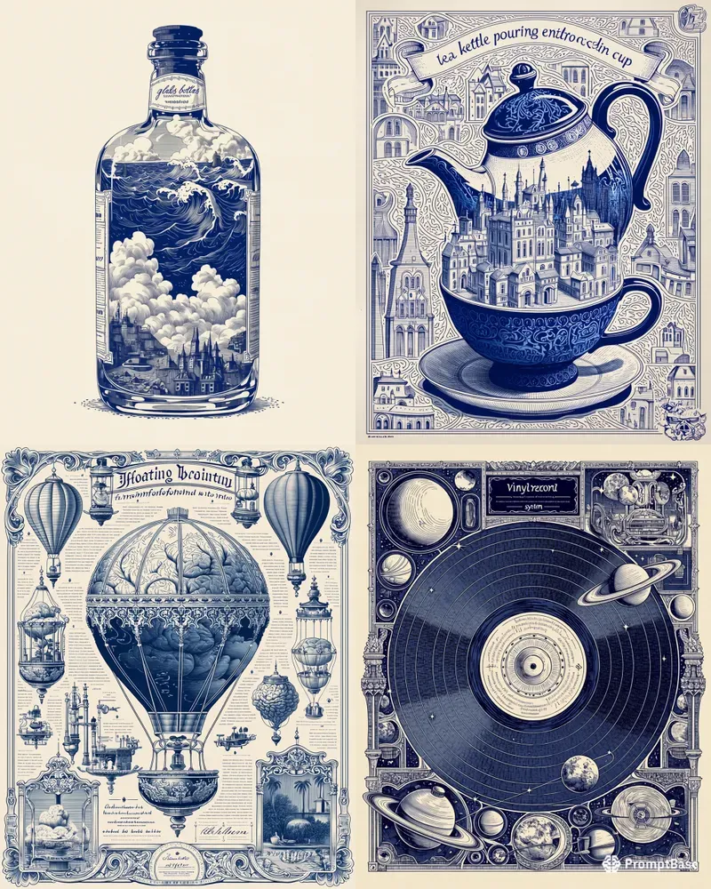 Surreal Engraving Wall Art For Etsy