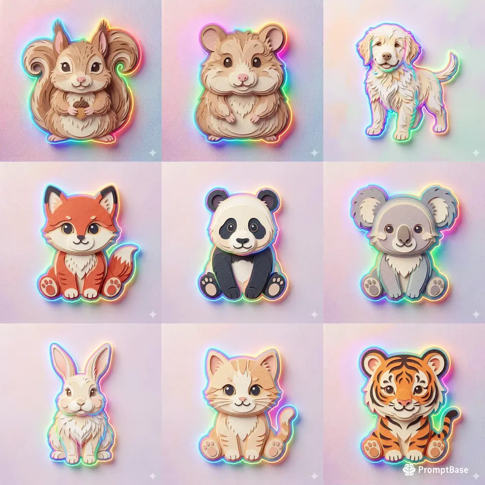 Neon Embossed Papercut Art Generator