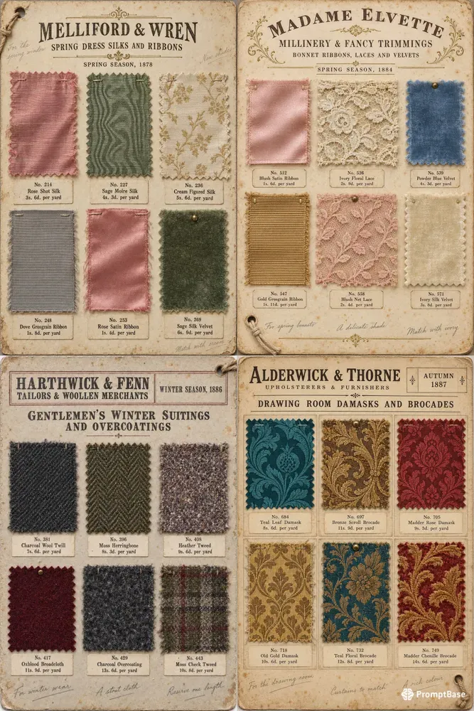 Victorian Fabric Sample Cards