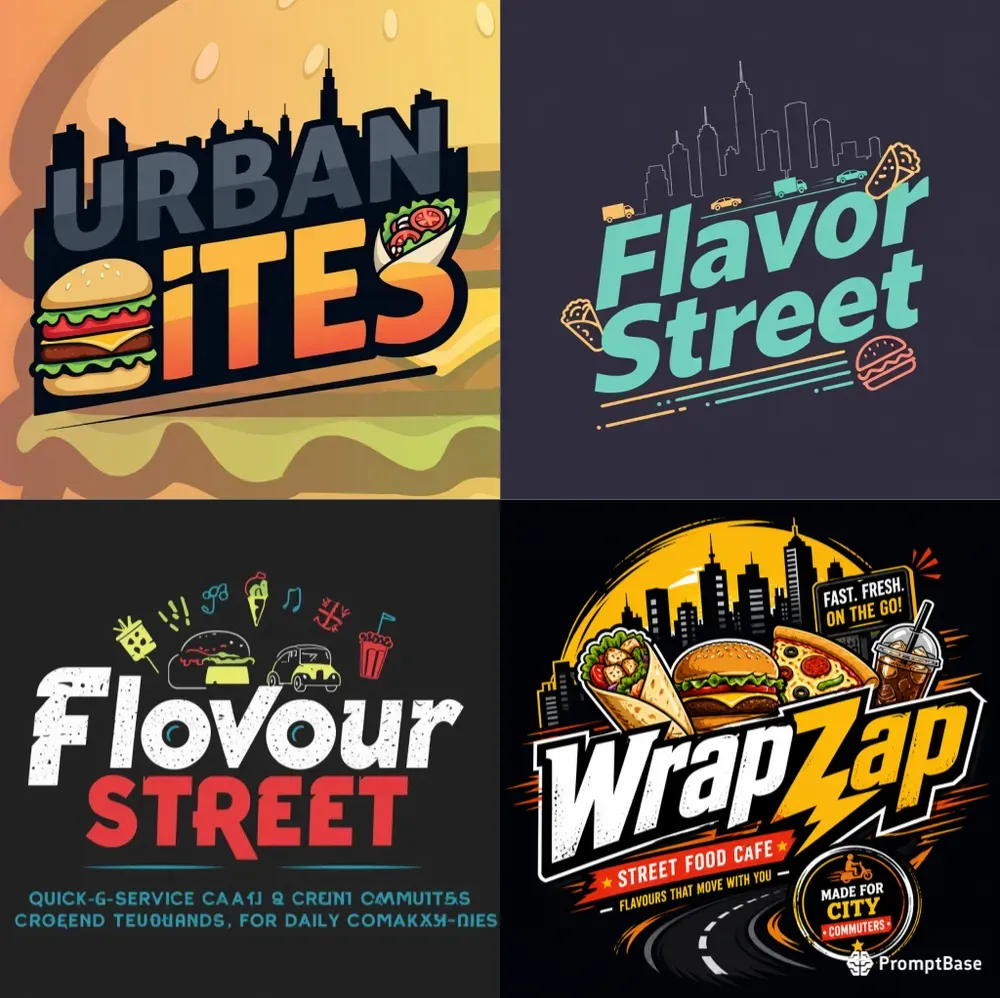 Vibrant Logos For Roadside Food Cafes