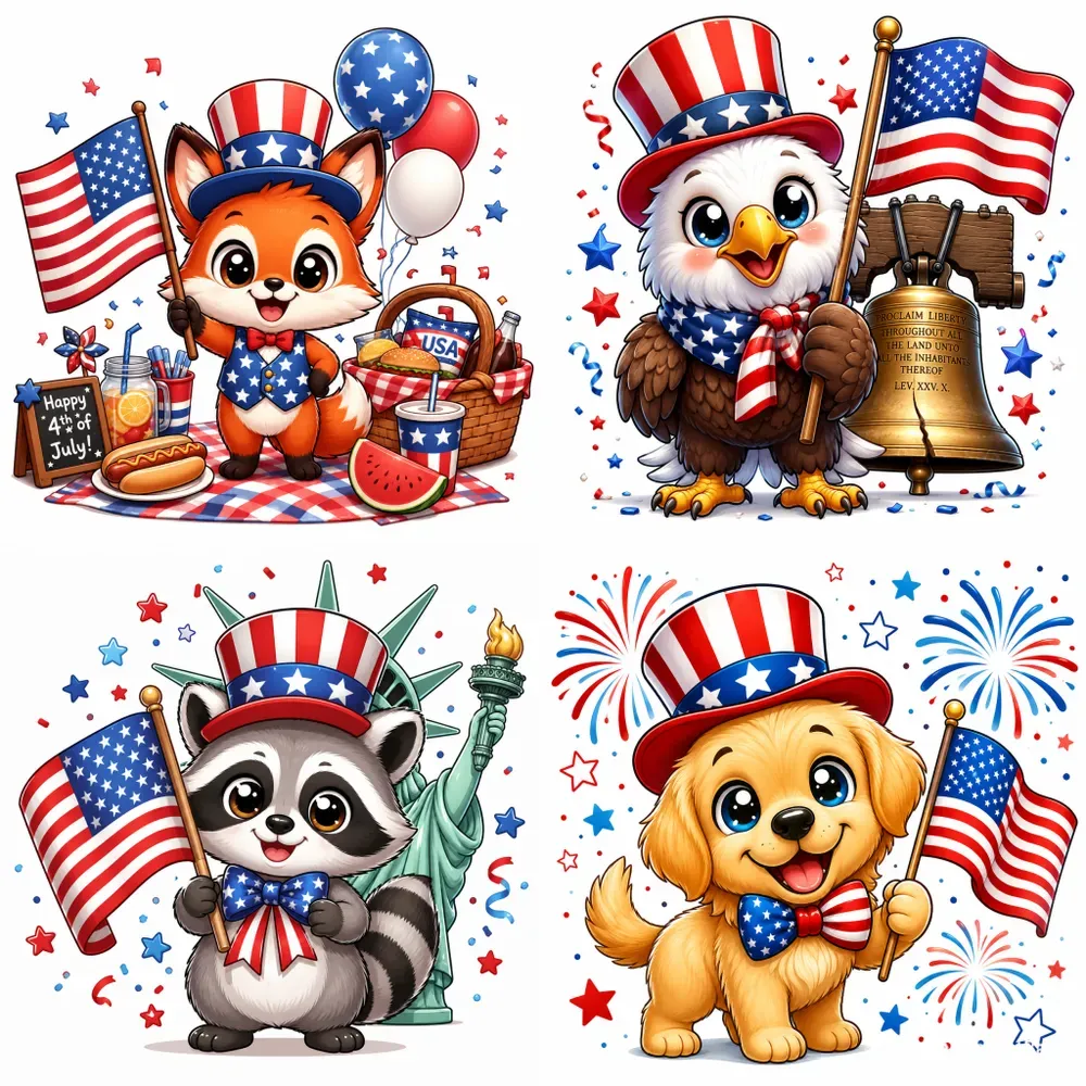 Cute Usa Mascot Cartoons