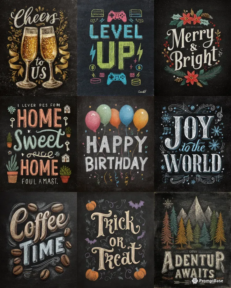 Rustic Pastel Chalk Typography