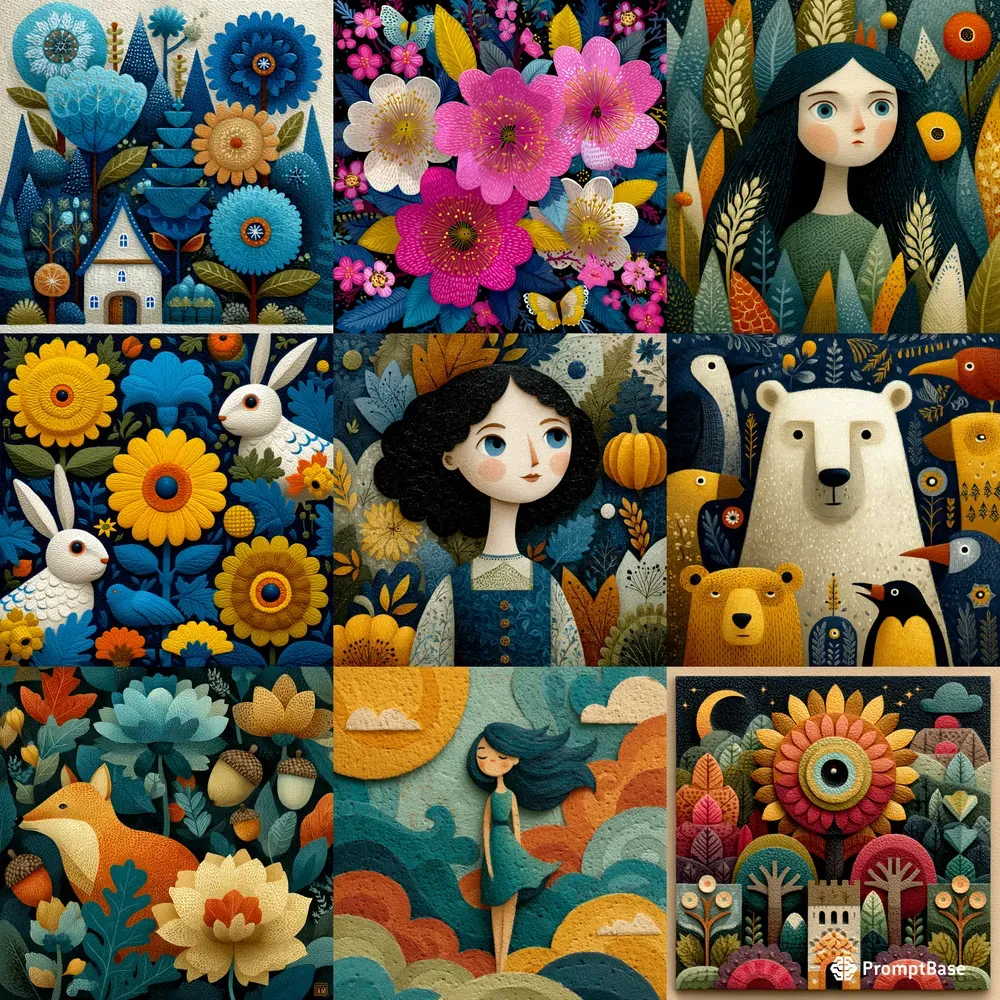 Whimsical Folk Art Seasons
