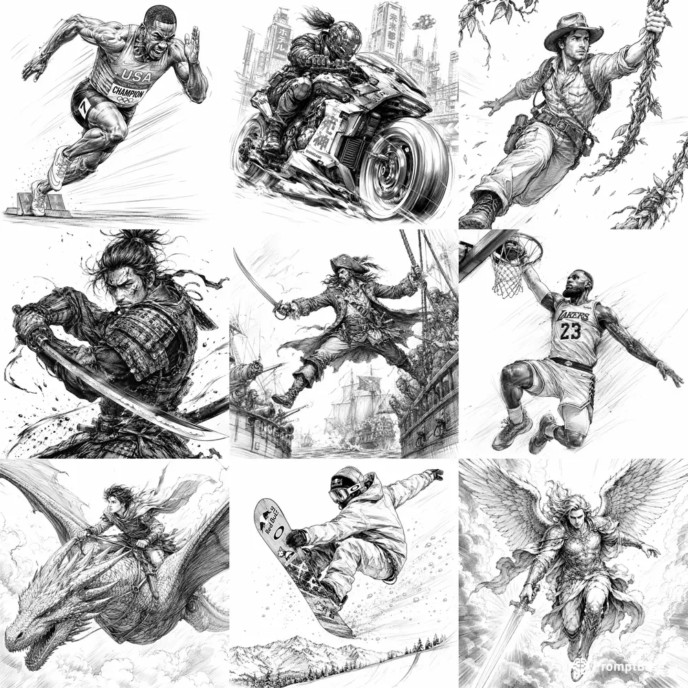 Dynamic Sports Sketch Masteries
