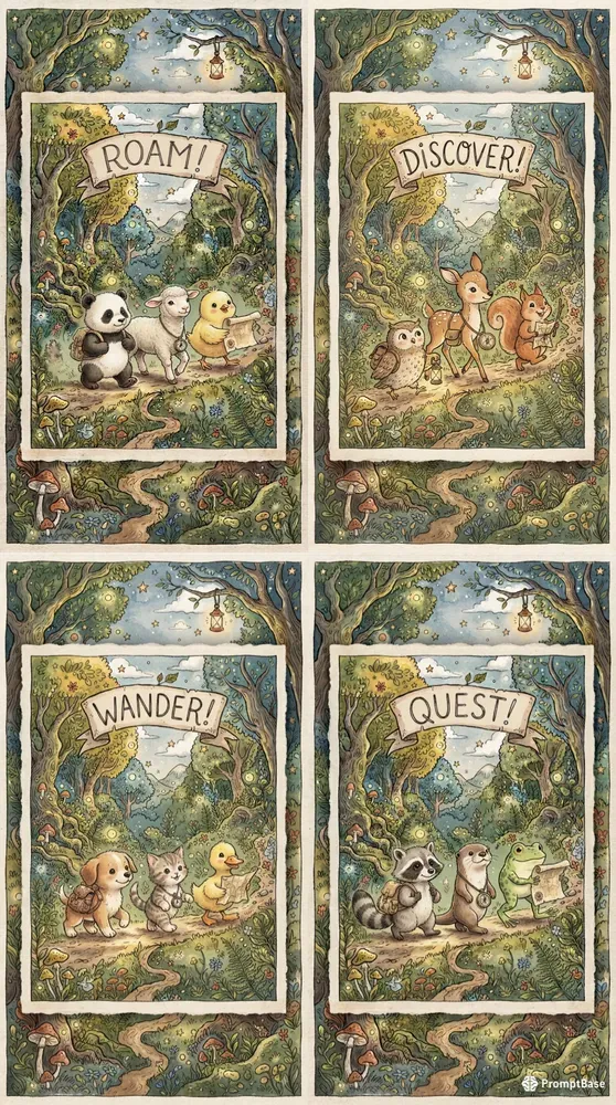 Whimsical Water Color Animal Posters