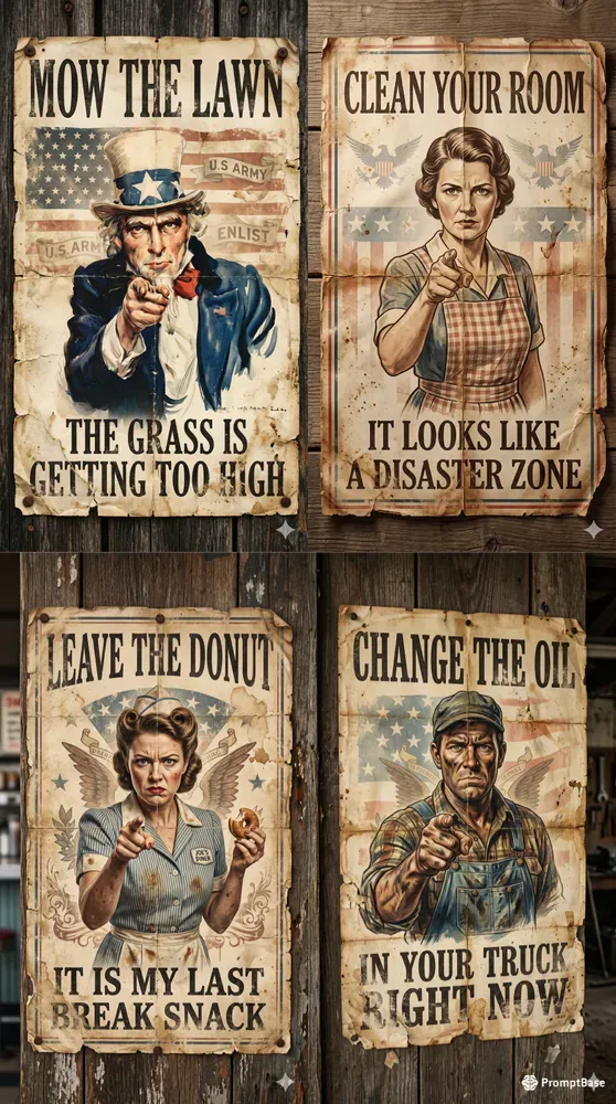 Vintage Us I Want You Poster Parodies