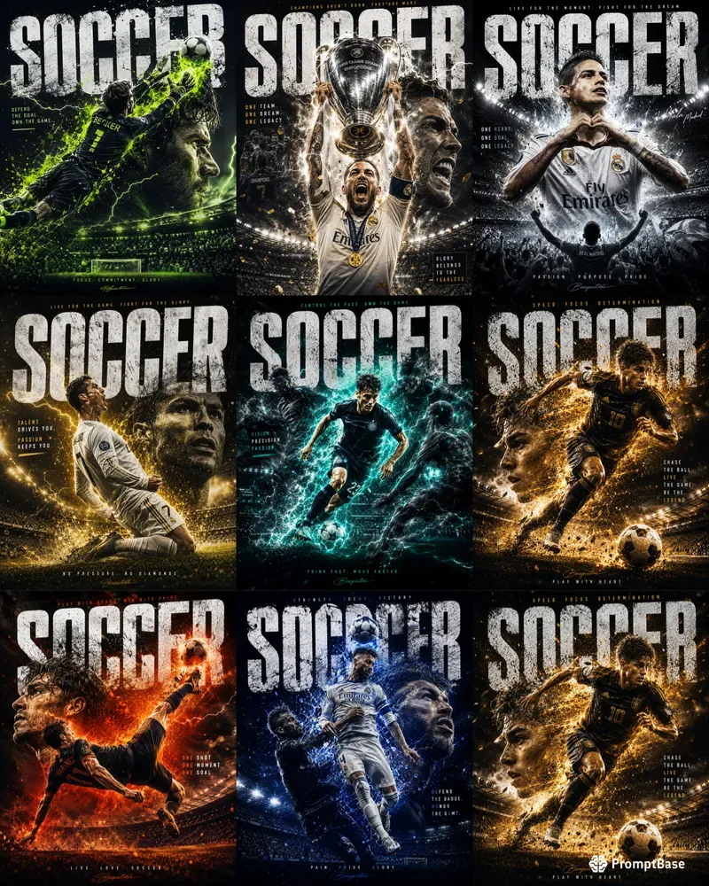 Cinematic Soccer Athlete Poster Makers