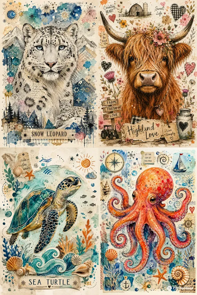 Whimsical Folk Art Portraits