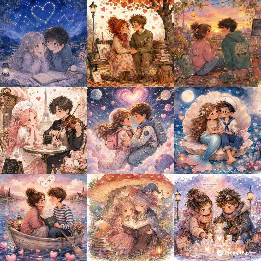 Whimsical Storybook Romance Couples