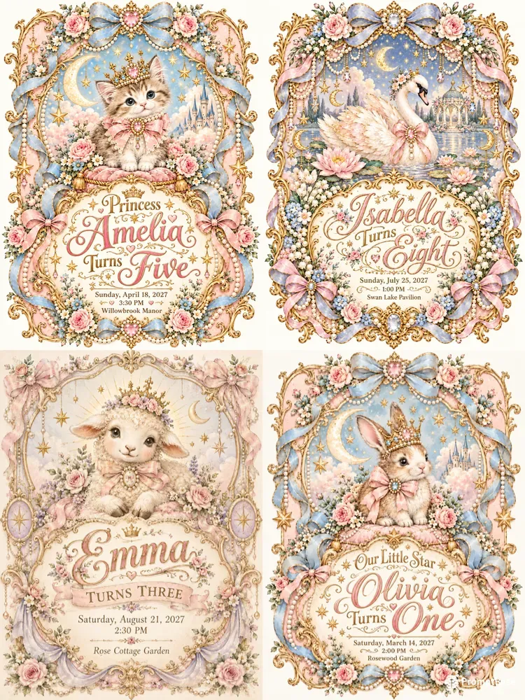 Enchanted Victorian Birthday Invitations