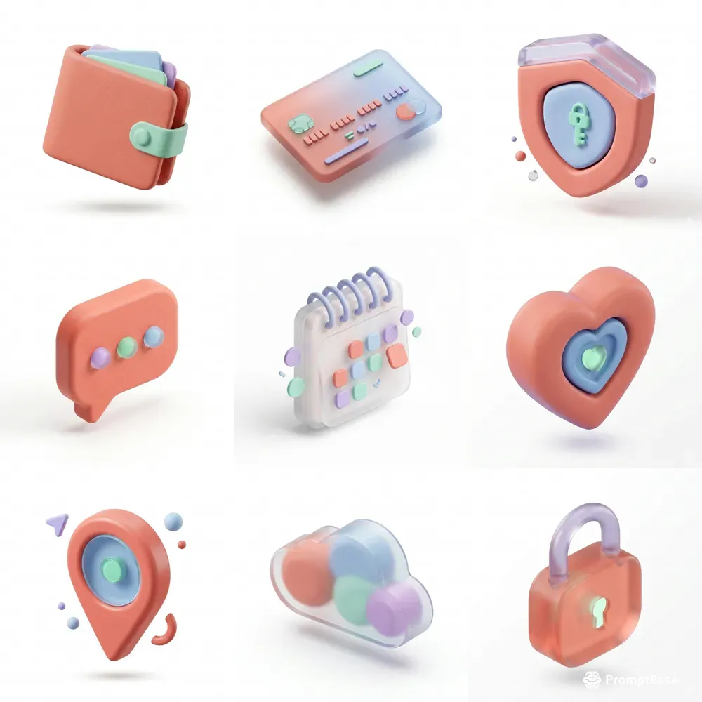 Stock Ready 3D UI Icon Forge Pros