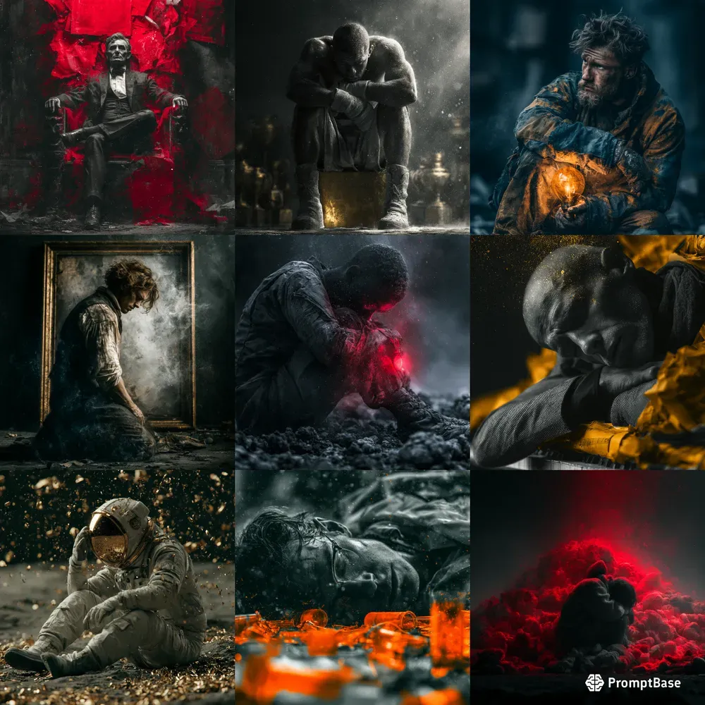 Dark Cinematic Introspection Art