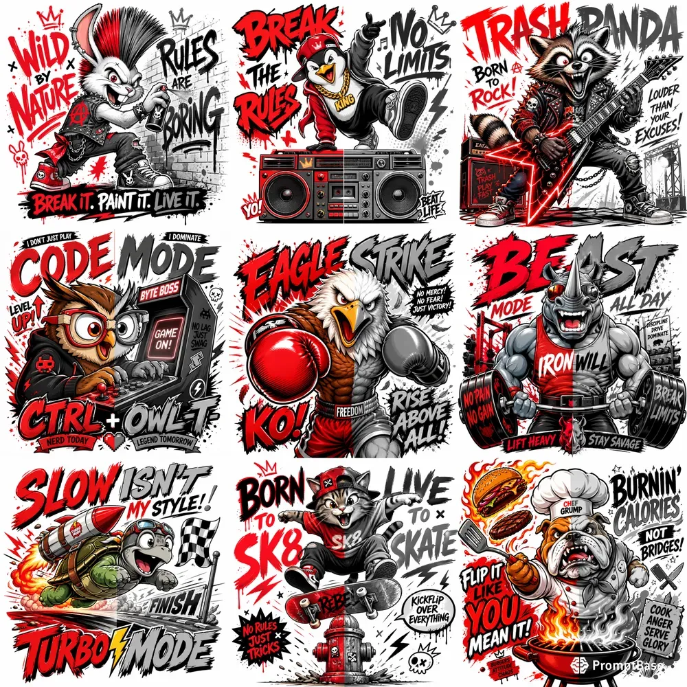 Split Color Cartoon Art