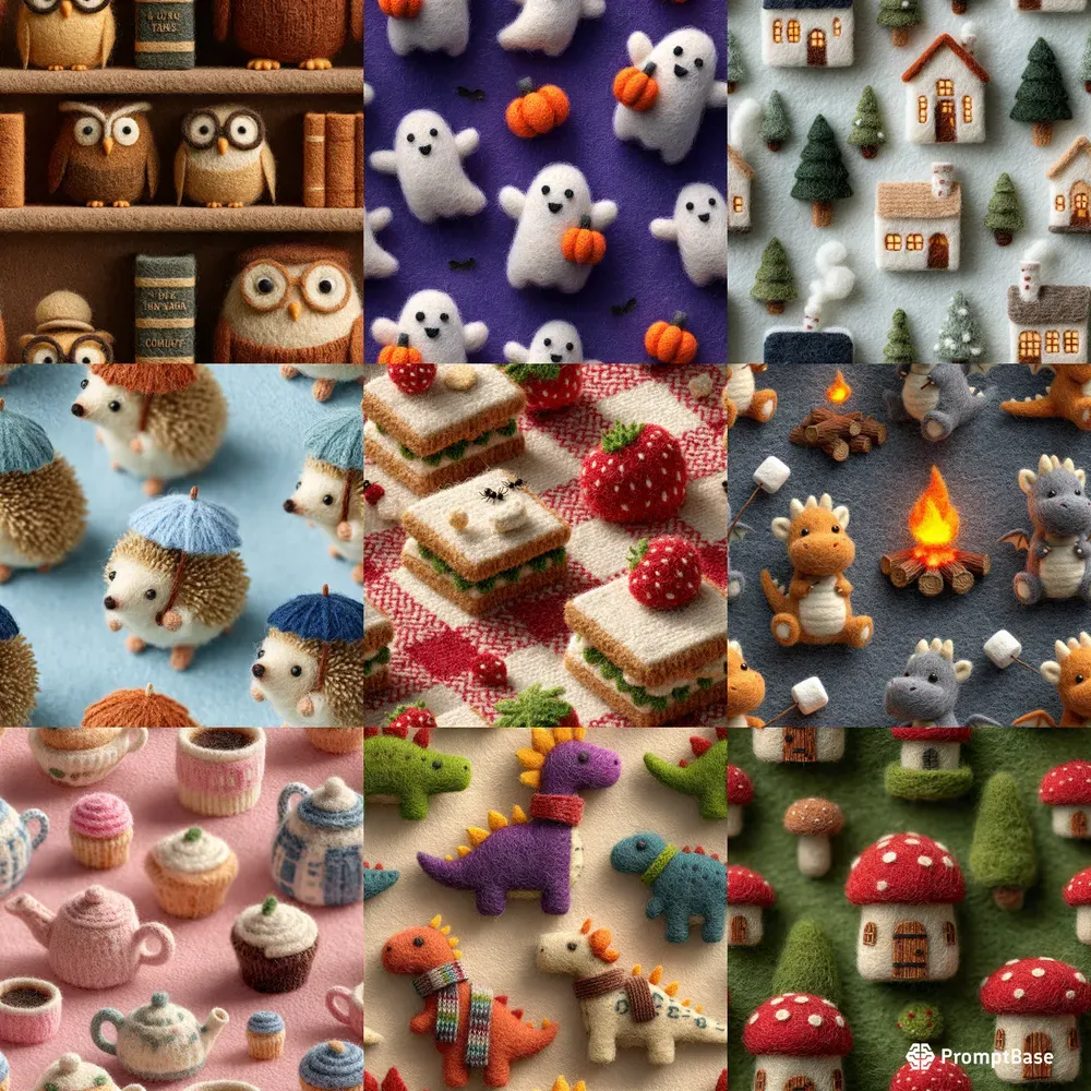 Cozy Felt 3D Seamless Patterns