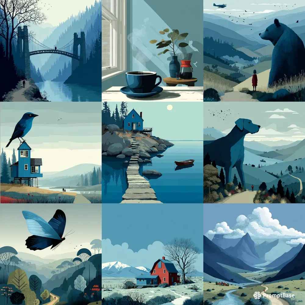 Vector Poster Layered Serene Vistas