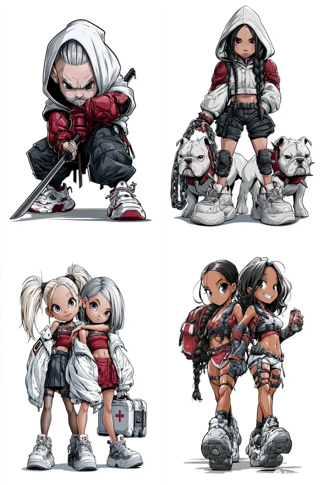 Colorful Urban Anime Characters