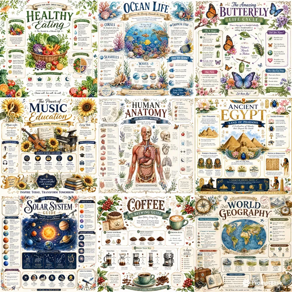 Floral Educational Poster Packs