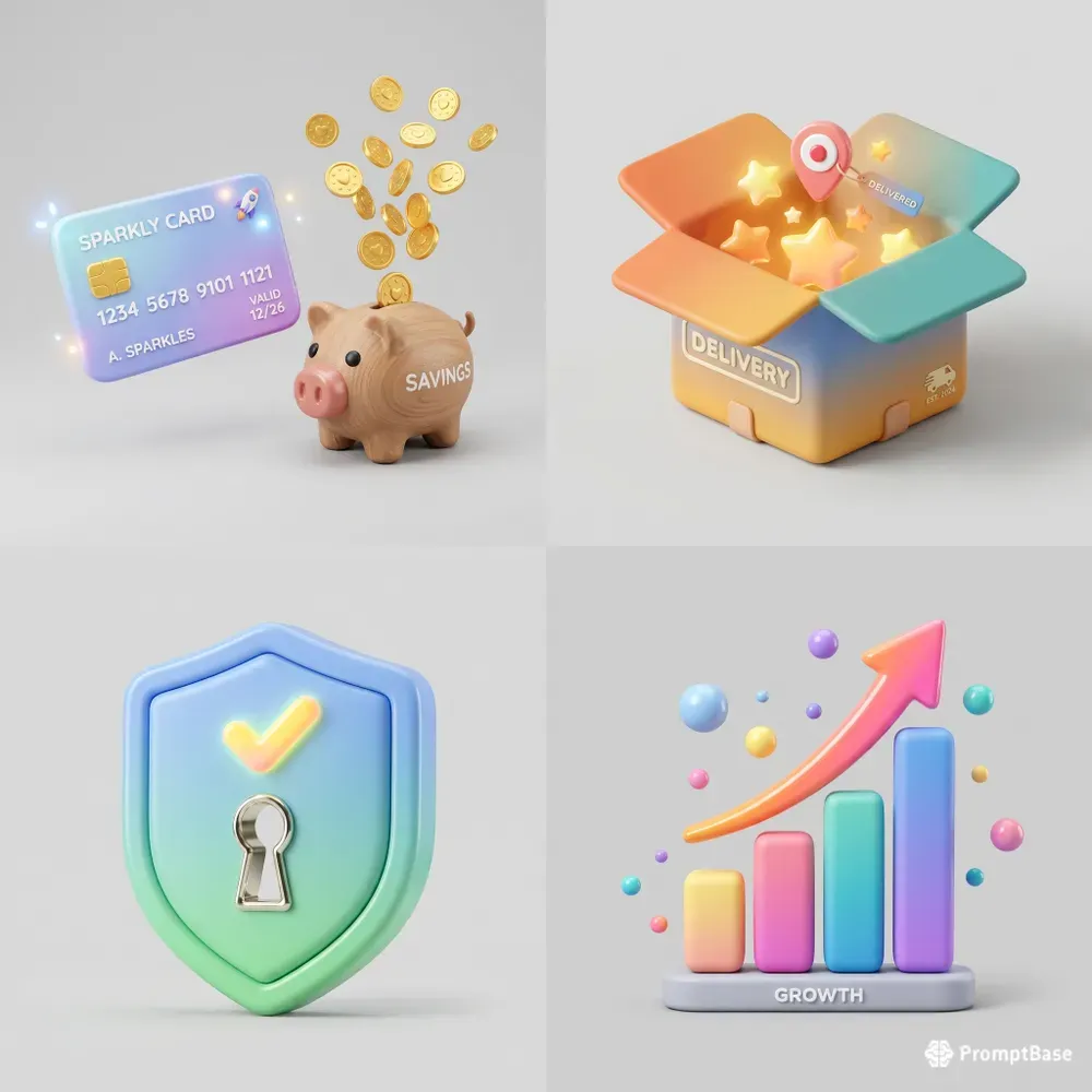 3D Tech Business App Icons Studios