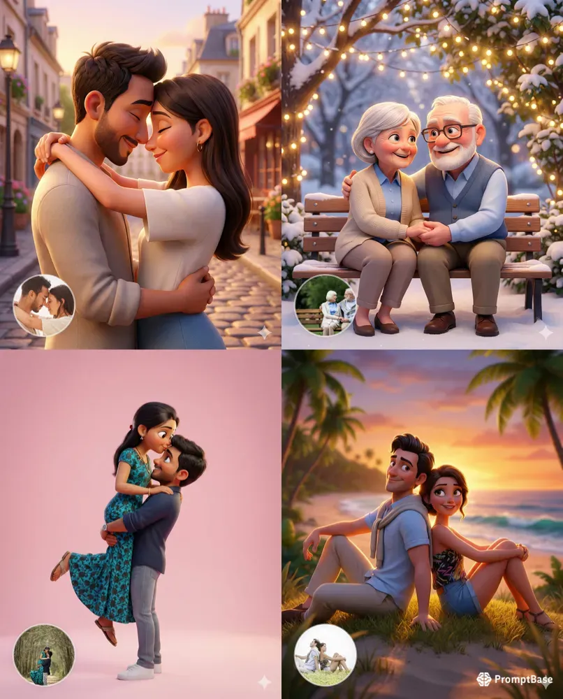3D Valentine Couple Toon Caricatures