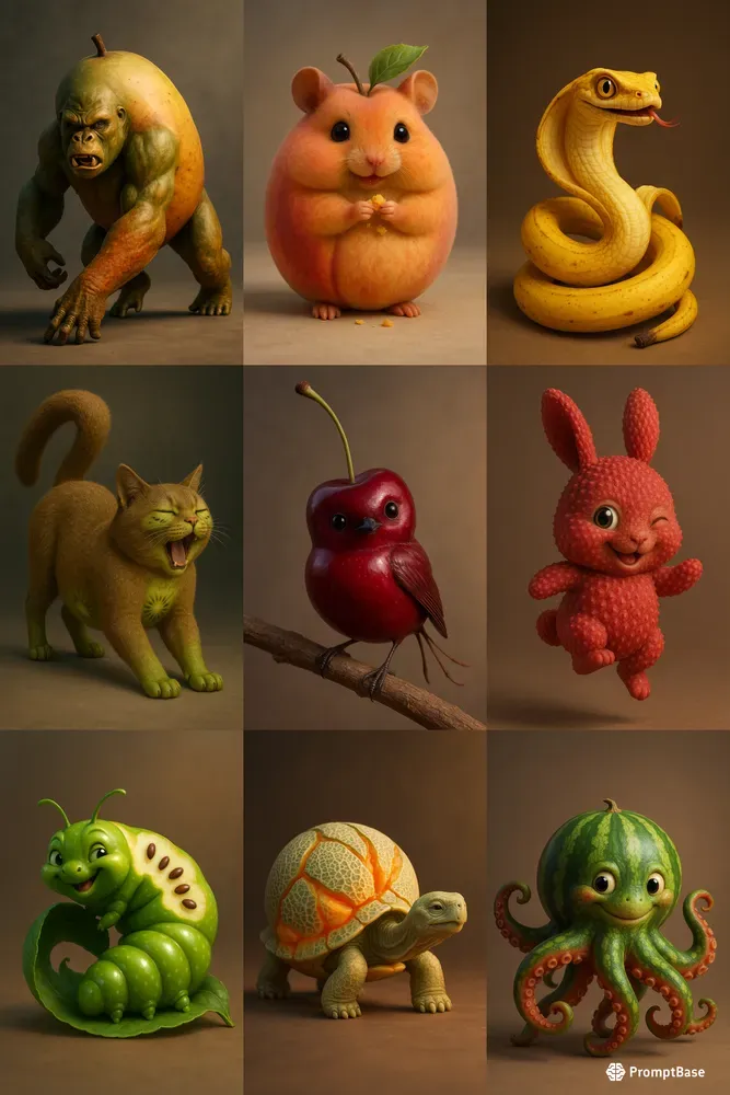Fruitimal Fusion The 3D Hybrid Creatures