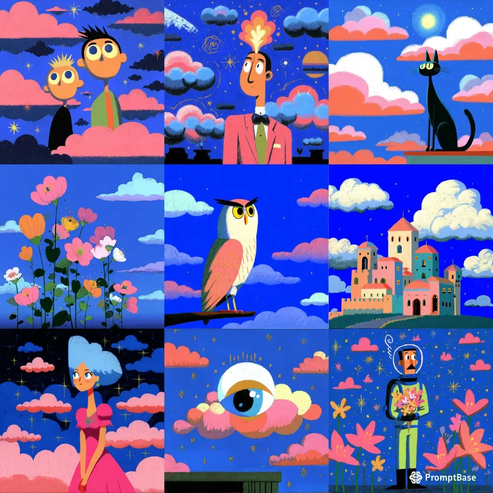 Dreamcore Cartoon Sky Art